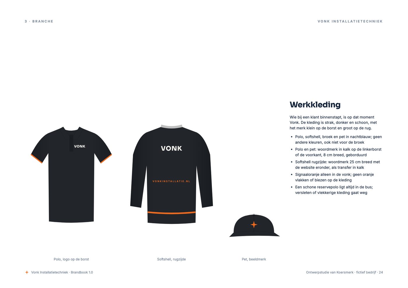 Werkkleding uit het brandbook van Vonk Installatietechniek
