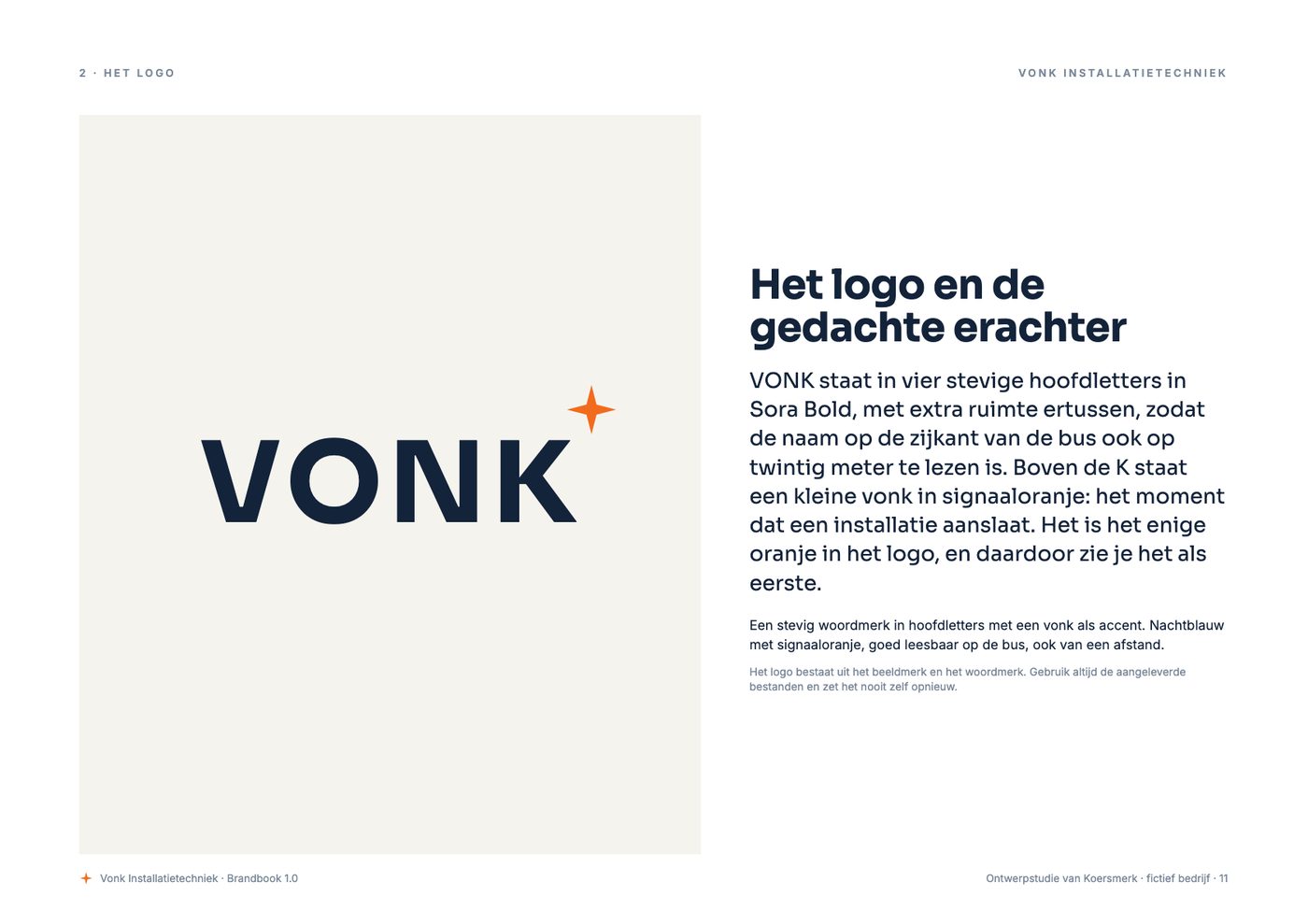 Logo uit het brandbook van Vonk Installatietechniek